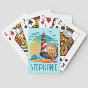 Personalised Lighthouse Glow Playing Cards