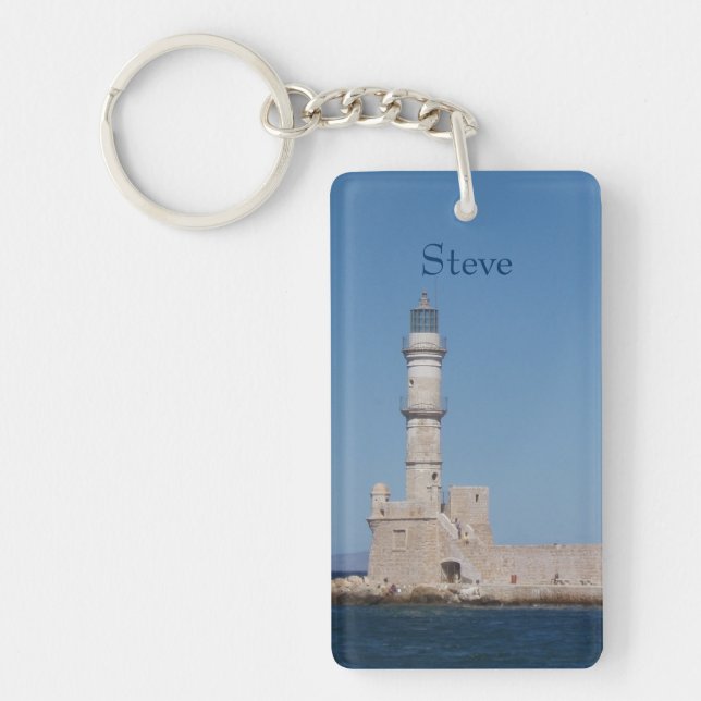 Personalised Lighthouse Key Ring (Front)