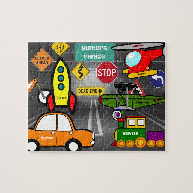 Personalised Lil Child's Dream Garage Jigsaw Puzzle (Horizontal)
