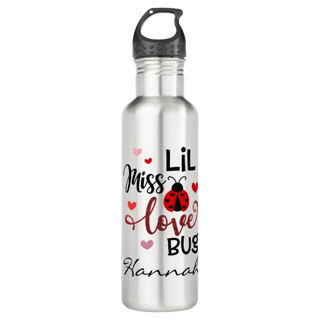 Personalised Lil Miss Love Bug 710 Ml Water Bottle (Front)