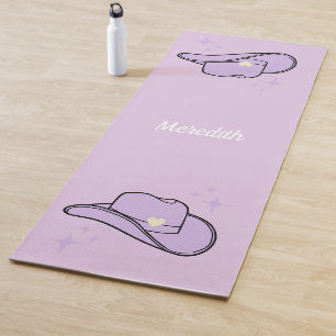 Personalised Lilac Cowgirl Rodeo Yoga Mat