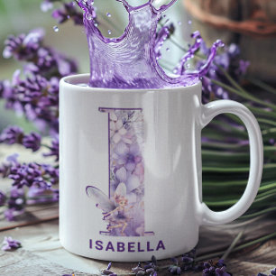 Personalised Lilac Fairy Monogram I Coffee Mug