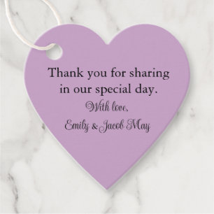Personalised Lilac Favour Tags