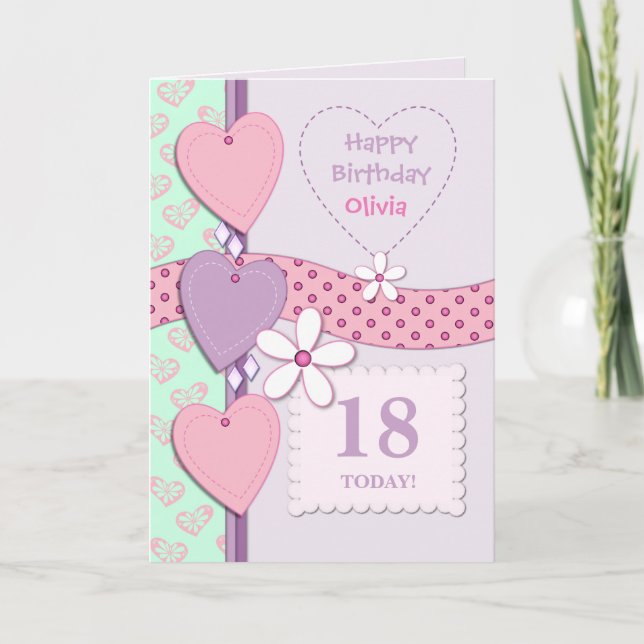 Personalised Lilac Special age Birthday Card (Front)