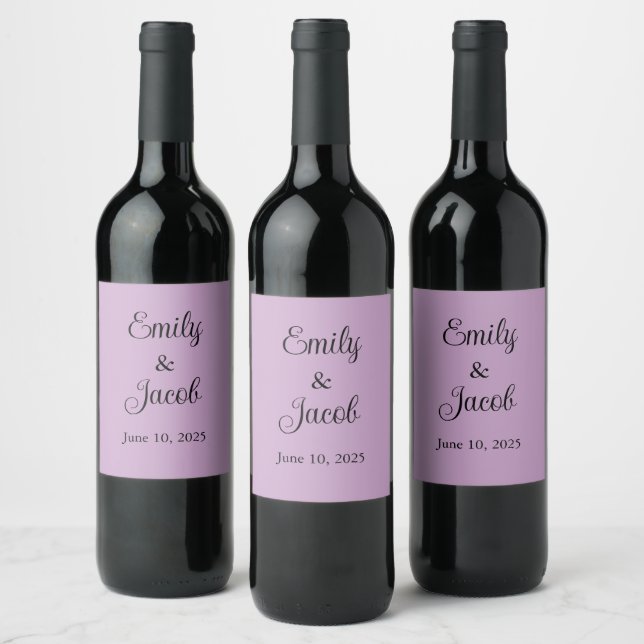 Personalised Lilac Wine Label (Bottles)