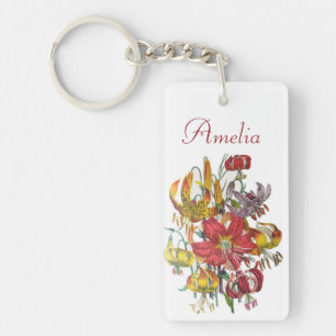 Personalised Lilies Key Ring