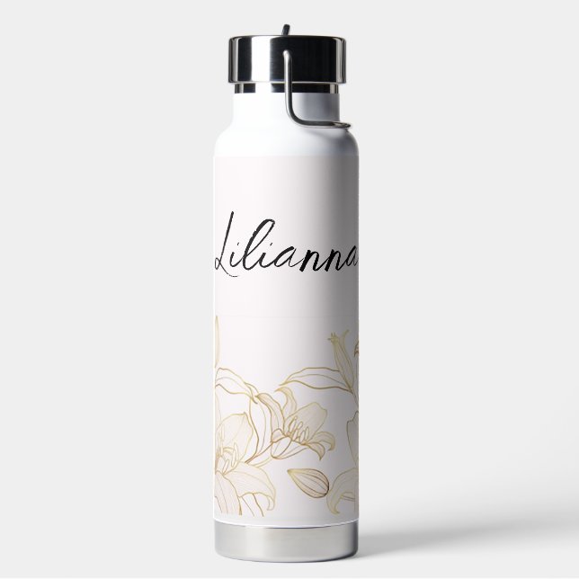 Personalised Lilies Water Bottle (Left)