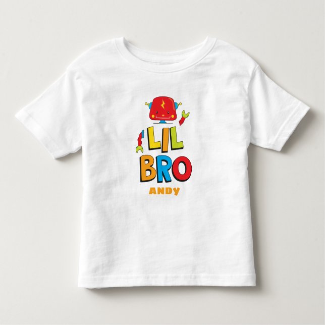 Personalised Lilttle Brother Robot T-shirt (Front)