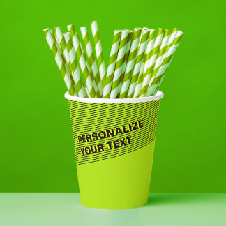 Personalised Lime Green Abstract Modern Neon Party Paper Cups