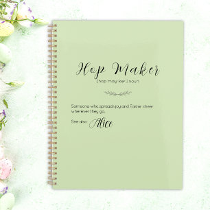 Personalised Lime Green "Hop Maker" Easter Planner