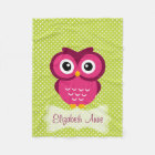 Personalised Lime Polka Dot Pink Owl