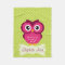 Personalised Lime Polka Dot Pink Owl