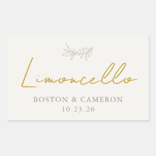 Personalised Limoncello Wedding Favour Bottle Labe Rectangular Sticker