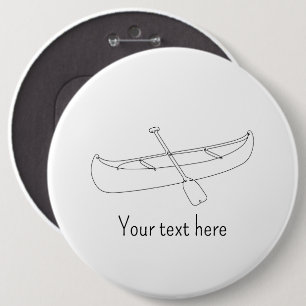Personalised Line Art Canoe Button