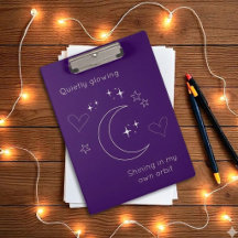 Personalised Line Art Celestial Purple Clipboard