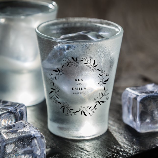 Personalised line drawing flower minimalist shot glass (Creator Uploaded)