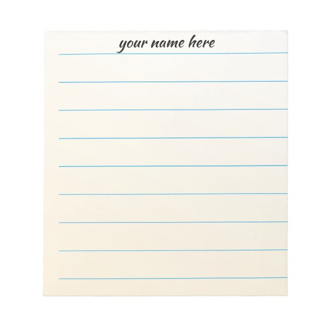 Personalised Lined Notepad (Front)