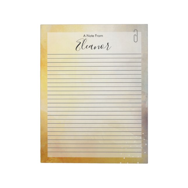 Personalised Lined   Notepad (Rotated)
