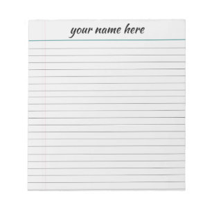 Personalised Lined Notepad