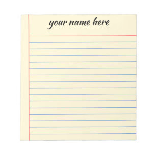 Personalised Lined Notepad