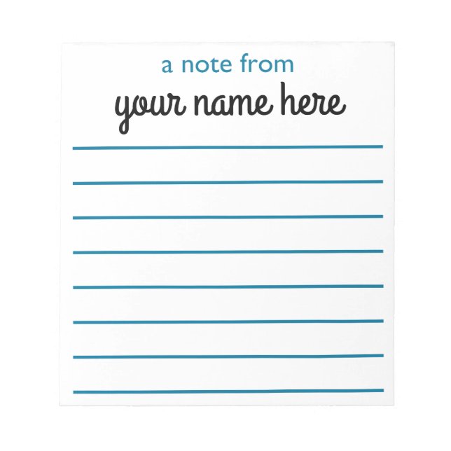 Personalised Lined Notepad for Boys (Front)