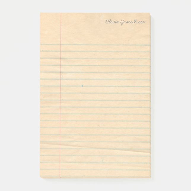 Personalised Lined School Notebook Paper Notepad (Front)