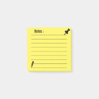 Personalised Lined School Yellow Post-it Notes