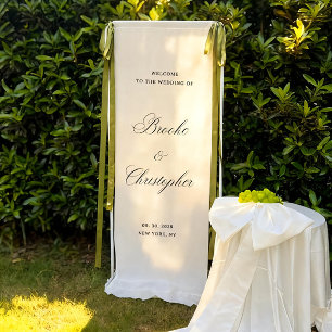 Personalised Linen Welcome Sign – Custom Fabric