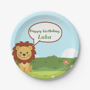 Personalised Lion Birthday Plate for Kids