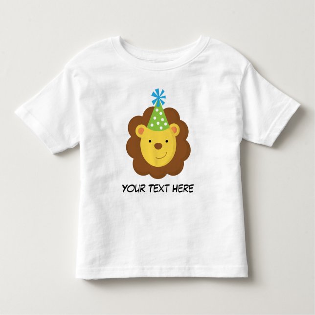 Personalised Lion Birthday T Shirt For Boys (Front)