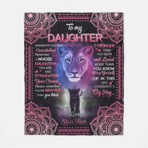 Personalised Lion To My Daughter From Your Mum Fleece Blanket