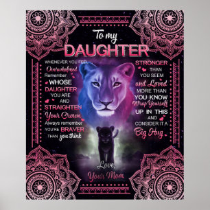 Personalised Lion To My Daughter From Your Mum Poster