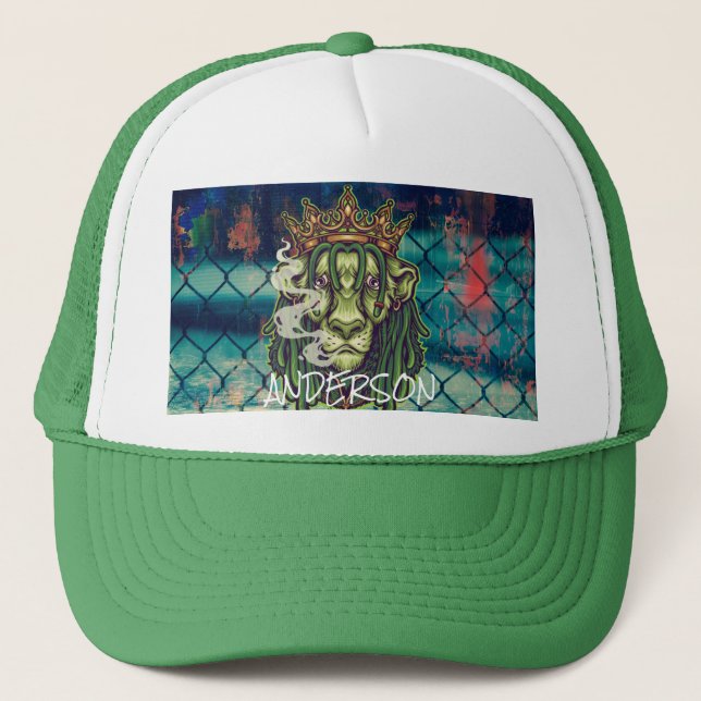 Personalised  LION WEED KING Trucker Hat (Front)
