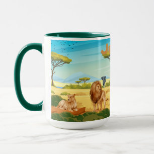 Personalised Lions on the Savannah Mug