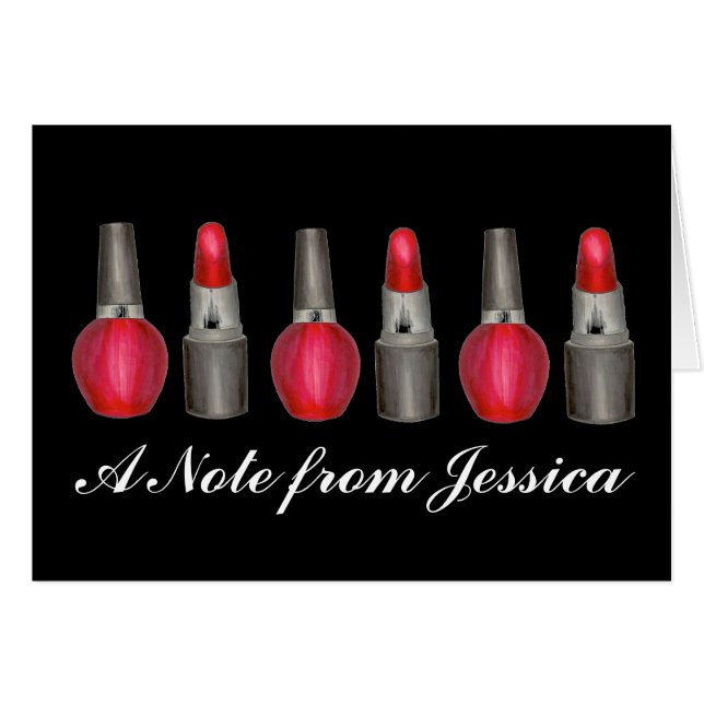 Personalised Lipstick Nail Polish Makeup Artist (Front Horizontal)