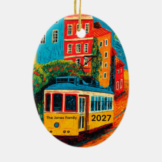 Personalised Lisbon Portugal Travel  Ceramic Ornament