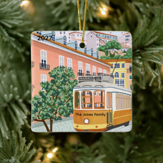 Personalised Lisbon Portugal Travel  Ceramic Ornament