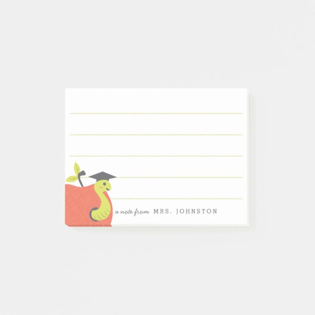 Personalised | Little Apple Teacher Stationery Post-it Notes (Front)