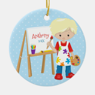 Personalised Little Artist Christmas Ornament