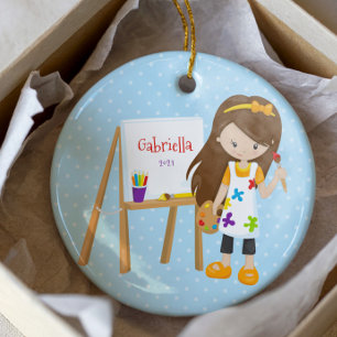 Personalised Little Artist Christmas Ornament