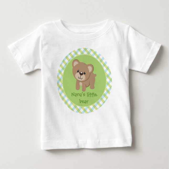 Personalised Little Bear - Nana's Little Bear Baby T-Shirt (Front)