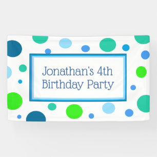 Personalised Little Boy's Blue Birthday Banner