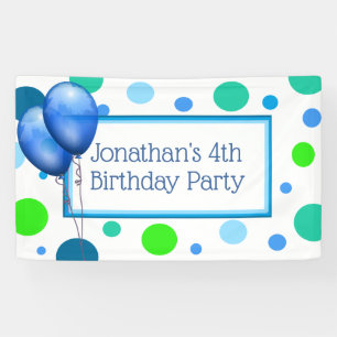 Personalised Little Boy's Blue Birthday Banner