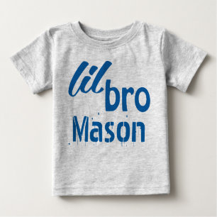 Personalised Little BRO Blue Baby T-Shirt