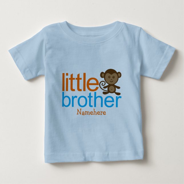 Personalised Little Brother Monkey Infant T-Shirt (Front)