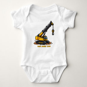 Personalised Little Crane Baby Bodysuit