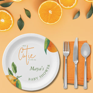 Personalised Little Cutie Citrus Baby Shower  Paper Plate