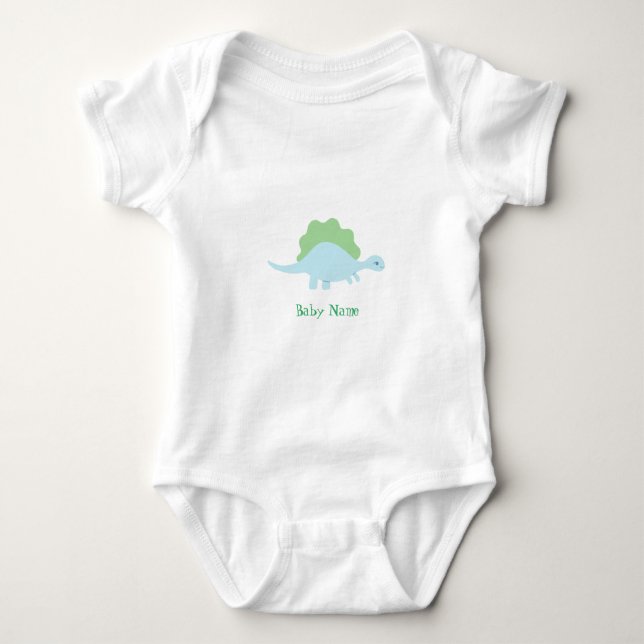 Personalised, little dinosaur baby bodysuit (Front)