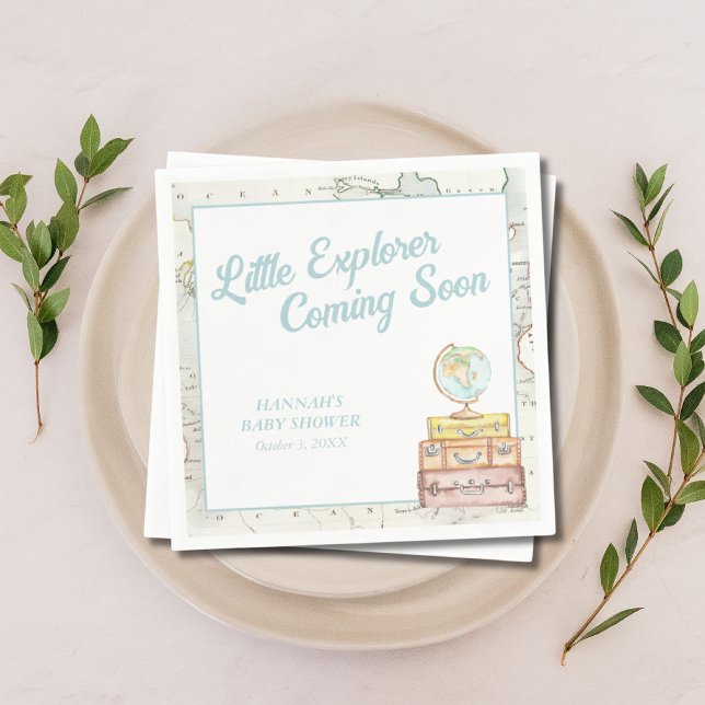 Personalised Little Explorer Baby Shower Napkins  (Personalized Little Explorer Baby Shower Napkins)