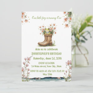 Personalised little frog Froggie 1st birthday Invitation